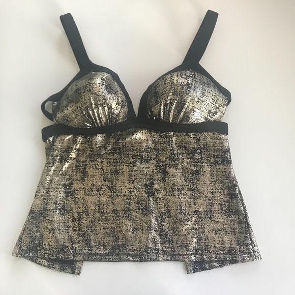 Hula Honey push up apron back foil tankini top - Picture 4 of 11